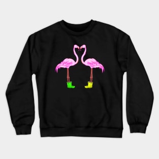 Funny Flamingos In Love Crewneck Sweatshirt